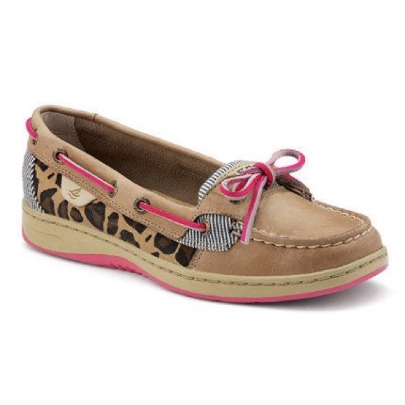 Sperry Cheetah And Pink Boat Shoes Size 